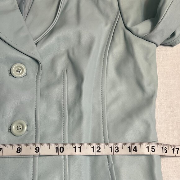 Caslon Women's Genuine Leather Jacket Button Blue Size Small - Picture 9 of 14